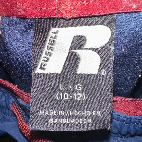 Russell Color Block Track Pants Zip Ankle Athletic Blue Red boys Size L - Picture 5 of 5